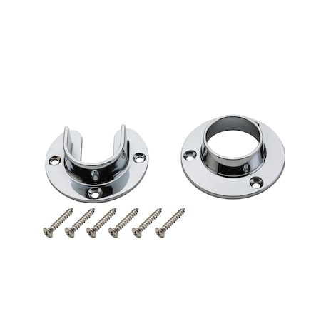 National Hardware National Hardware 1.31 in. D Polished Chrome Steel Closet Flange Set S822-080